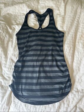 New Balance Black and Gray Striped Racerback Tank